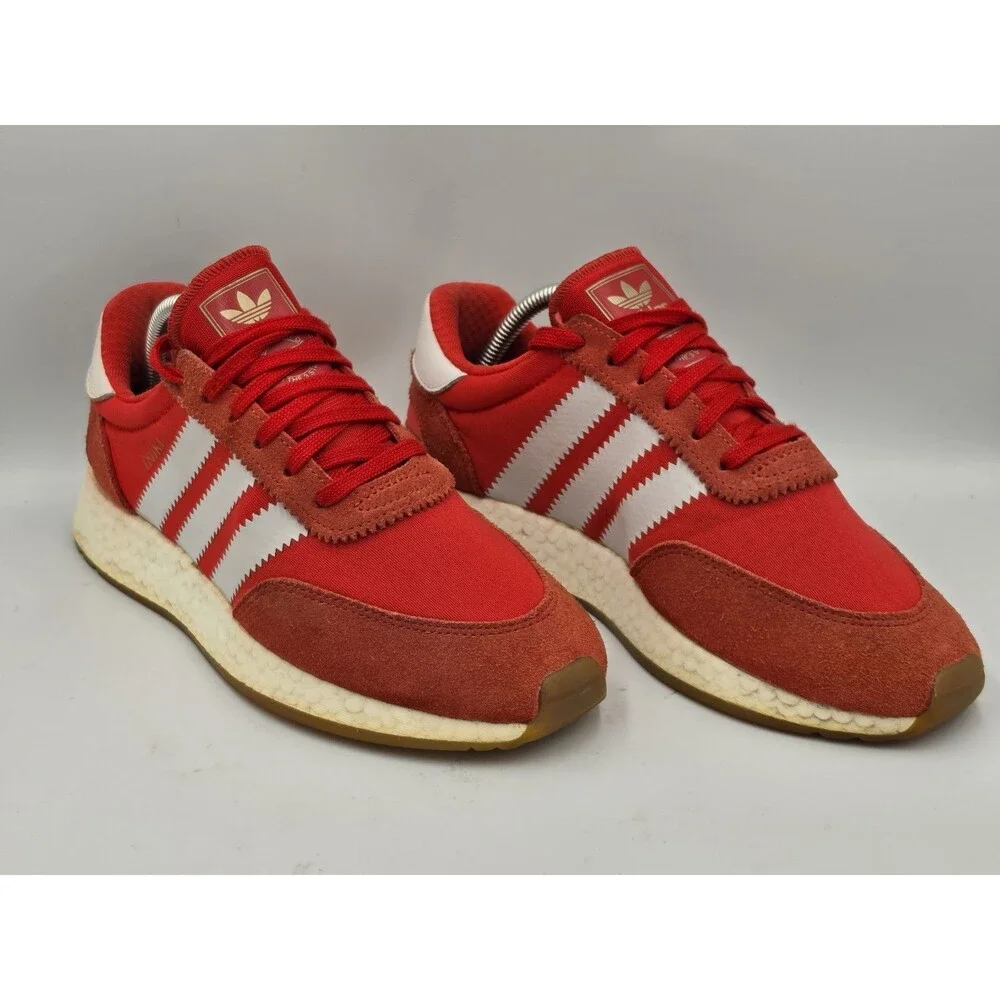 Adidas Mens Iniki Runner Shoes Red White Gum Size 8 BB2091 Casual Preppy